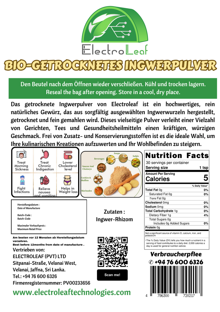 Getrocknetes Ingwerpulver