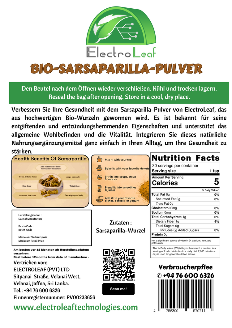 Organic Sarsaparilla powder