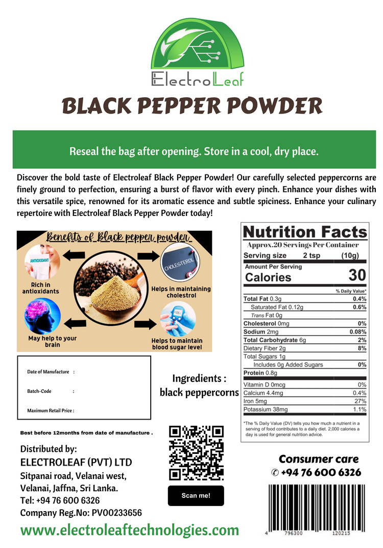 Organic BLACK PEPPER POWDER